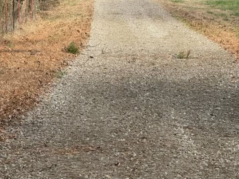 Freshly built and graded gravel driveway